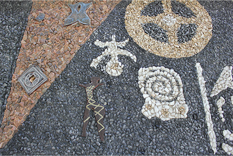 Symbols of Mankind - another close up of mosiac with shapes
